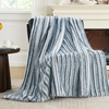 image:imageCozy Bliss Faux Fur Throw Blanket for Couch Cozy Warm Plush Striped Blanket for Sofa Bedroom Living Room 50  60 Inches Tiedye GreyBlue Stripe