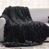 image:imageCozy Bliss Faux Fur Throw Blanket for Couch Fuzzy Soft Plush Thick Bubble Blanket for Sofa Bedroom Living Room 50  60 Inches BeigeBlack