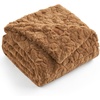 image:imageCozy Bliss Faux Fur Throw Blanket for Couch Fuzzy Soft Plush Thick Warm Fluffy Reversible Wave Textured Blanket for Sofa Bedroom Living Room 55  70 Inches Cream WhiteBrown
