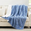 image:imageCozy Bliss Luxury Sherpa Throw Blanket for Couch Premium Reversible Buffalo Plaid Thick Throw Warm Cozy Soft Blanket for Home and Gifts Light Blue 50 x 60Mottled Navy Blue