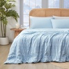 image:imageCozy Bliss Seersucker Cooling Comforter Queen Size QMax 045 Reversible Lightweight Cooling Blanket Breathable Silk Smooth Summer Bedding Quilt for Hot Sleepers Night Sweats Dark GreyCold Blue