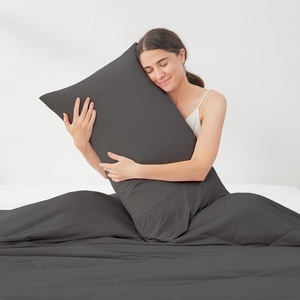 image:imageCozy Bliss 2 Pack Cooling Pillow Cases Queen 20 x 30 GreenCharcoal Gray