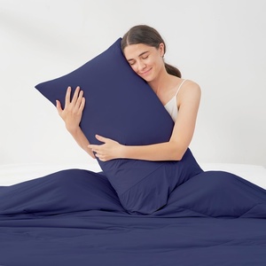 image:imageCozy Bliss 2 Pack Cooling Pillow Cases Queen 20 x 30 GreenDark Blue