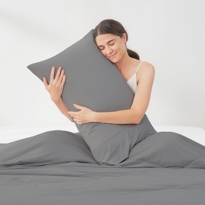 image:imageCozy Bliss 2 Pack Cooling Pillow Cases Queen 20 x 30 GreenDark Grey