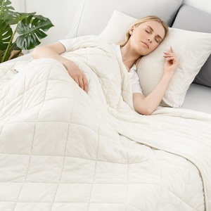 image:imageCozy Bliss Cooling Blanket for Hot Sleepers Queen Size QMax 045 Cooling Comfort Cold Blankets for Night Sweats Sleeping UltraCool Lightweight Breathable Blanket for Bed Mist GreyOff White