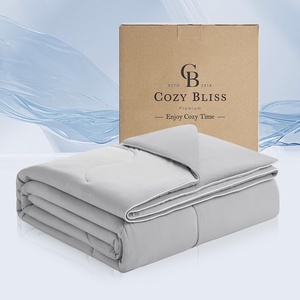 image:imageCozy Bliss Cooling Comforter Queen Size x Sorona Viscose Natural Fiber Reversible Silky Smooth Cooling Blanket with QMax045 for Hot Sleepers amp Night Sweats Cool Blue 90x90Cool Grey