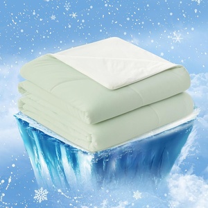image:imageCozy Bliss Cooling Comforter Twin Size Cooling Blankets for Hot Sleepers and Night Sweats Blue Summer Comforter for Twin Size Bed Breathable Soft Lightweight Silk SmoothLight Mint GreenCream
