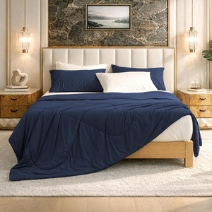 image:imageCozy Bliss Cooling Comforter Twin Size Cooling Blankets for Hot Sleepers and Night Sweats Blue Summer Comforter for Twin Size Bed Breathable Soft Lightweight Silk SmoothDark Blue