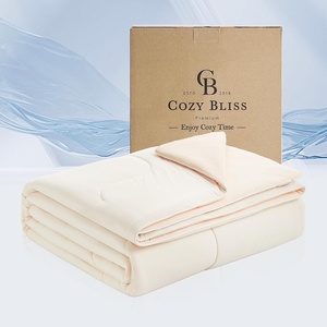 image:imageCozy Bliss Cooling Comforter Twin Size x Sorona Viscose Natural Fiber Reversible Silky Smooth Cooling Blanket with QMax045 for Hot Sleepers amp Night Sweats Charcoal Grey 68x90Creamy IvorySoft Apricot