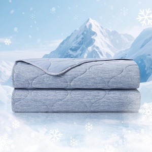 image:imageCozy Bliss Cooling DualSided Blanket for Hot Sleepers QMaxgt046 Lightweight Soft Breathable Bed Blanket Double Side Cooling Throw for Night Sweats Sage Green 50x70Denim Blue