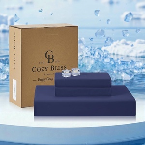 image:imageCozy Bliss Cooling Fitted Sheet Set Full BlueDark Blue