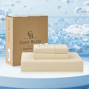 image:imageCozy Bliss Cooling Fitted Sheet Set Full BlueKhaki