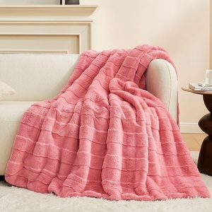 image:imageCozy Bliss Fluffy Faux Fur Throw Blanket for CouchWarm Cozy Soft Cream White Throw Blankets for Sofa Bed Living Room50x60 InchesHot Pink