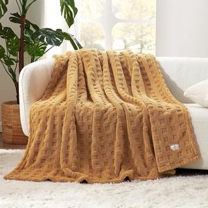 image:imageCozy Bliss Ultrasoft Waffle Throw Blanket Fluffy Cute Plush Blanket for Couch Bed Modern Home Accent Portable for Picnic or Outdoor Brown 50x60Brown
