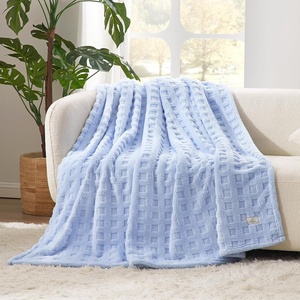 image:imageCozy Bliss Ultrasoft Waffle Throw Blanket Fluffy Cute Plush Blanket for Couch Bed Modern Home Accent Portable for Picnic or Outdoor Brown 50x60Light Blue